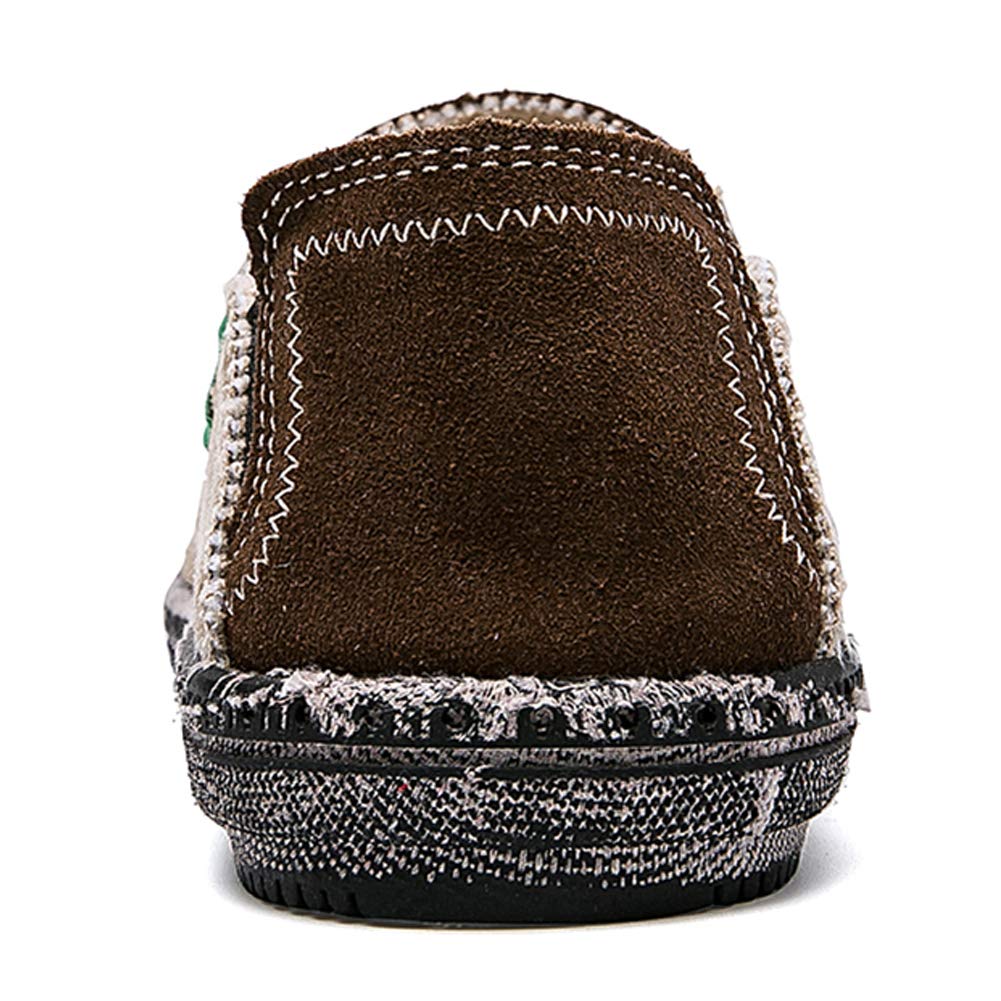 CASMAG Men Shoes Casual Cloth Canvas Slip on Loafers Outdoor Leisure Walking Shoes Khaki 2 US 10.5 M