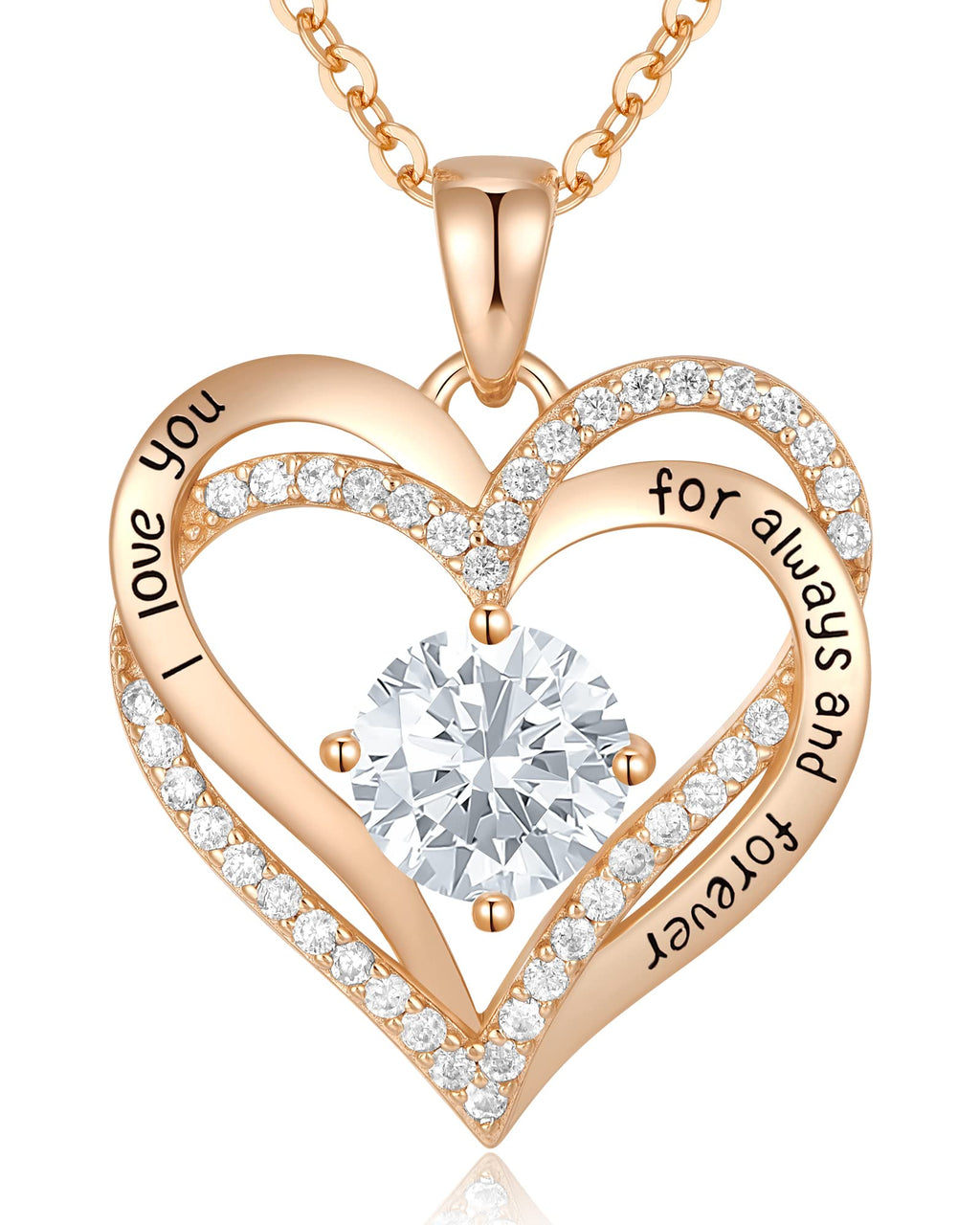 CDE Valentine's Day Gift Forever Love Heart Necklaces for Women, Wedding Anniversary, Birthday Mothers Day Christmas Day Gifts for Mom, Mother, Wife, friend, S925 Silver Jewelry with Birthstone Pendant