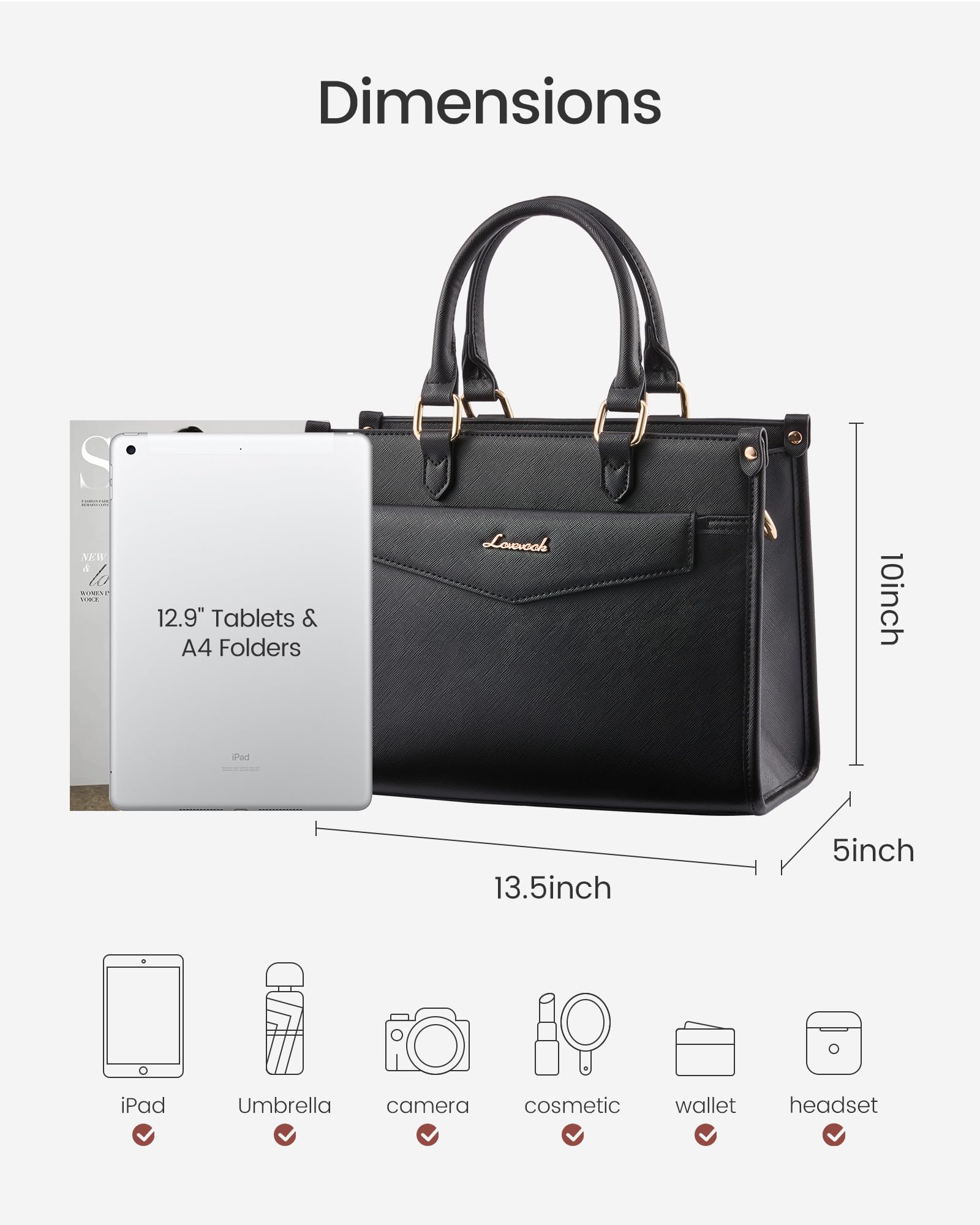LOVEVOOK Purses and Handbags for Women, Trendy Satchel Tote Purse, PU Leather Crossbody Shoulder Bag Top Handle for Ladies