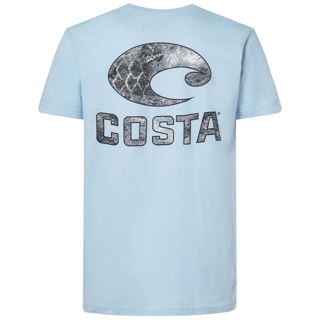 Costa Del Mar Unisex Adult MoShort Sleevey Oak Coastal Crew T-Shirt, Light Blue, Large US