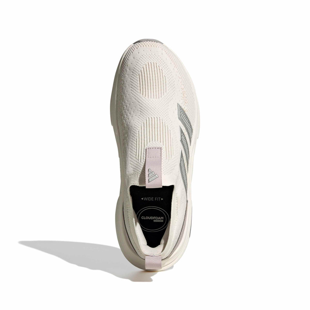 adidas Women's Cloudfoam Cuxxion - Sock, White/Matte Silver/Ice Purple, 8