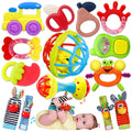 Baby Toys 0-6 Months - Baby Rattles Teething Toys 3-6 Month Infant Toys 6-12 Months Teether Toy 3 4 5 6 Month Old Newborn Essentials Must Haves Wrist Socks Christmas Gifts Valentines Gifts for Kids