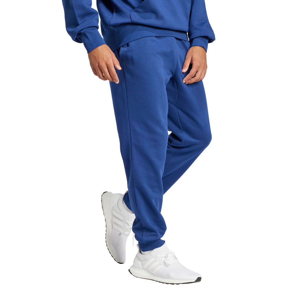 Adidas Mens Essentials Feel Cozy Fleece Sportswear Pants, Dark Blue/White, X-Large