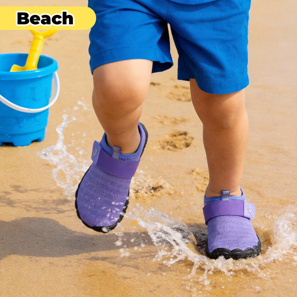 Mishansha Kids Water Shoes Quick-Dry Wide Toe Box Non-Slip Barefoot Shoes Beach Pool Swim Shoes Purple 2 Big Kid