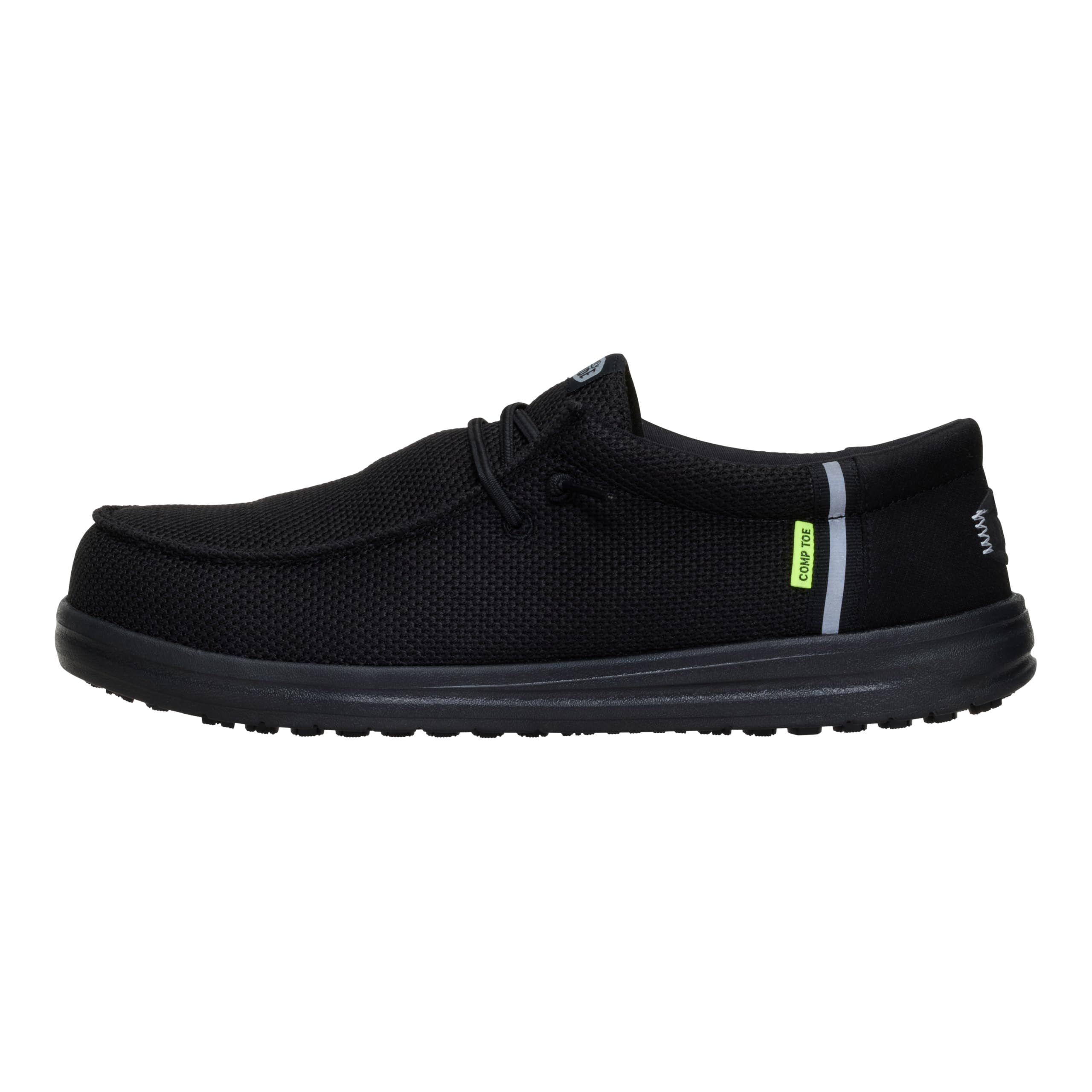 HEYDUDE Wally Work CT Wide Black/Black Size 10, Mens Shoes, Slip-on Loafers, Comfortable & Light-Weight