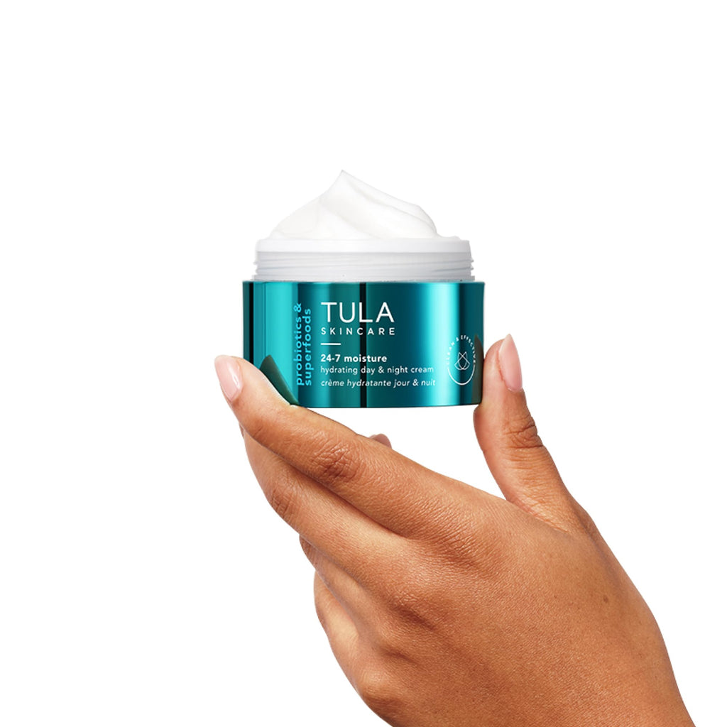 TULA Skin Care 24-7 Chrome Hydrating Day & Night Cream - Anti-Aging Moisturizer for Face, Contains Watermelon & Blueberry Extract in Chrome Packaging, 1.5 oz.