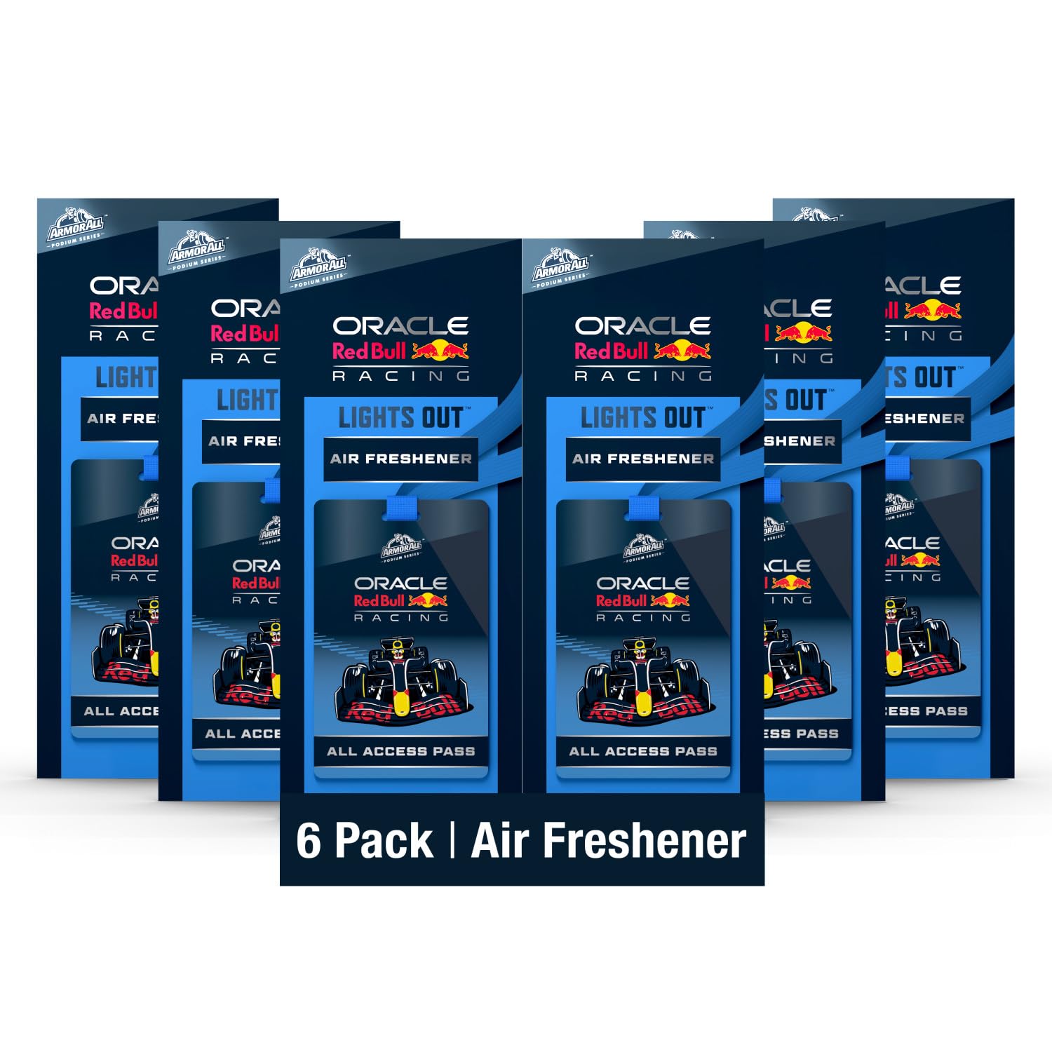 Armor All Podium Series Hanging Car Air Freshener, All Access Pass, Lights Out Scent (6 Pack), Racing-Inspired Auto Air Freshener With Long-Lasting Fragrance