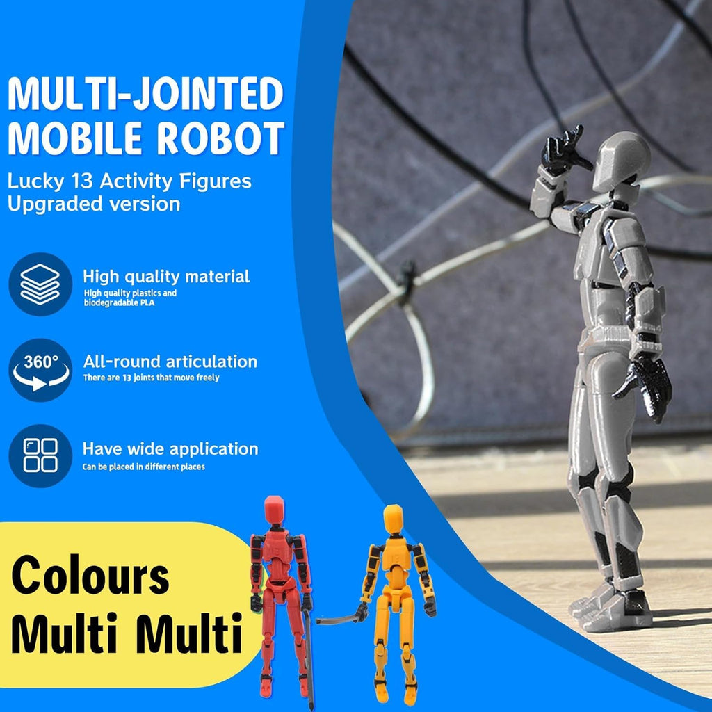 MerryXD 6 Pack Assembly Completed T13 3D Action Figure,Dummy Nova Titan Lucky 13 Action Figure 3D Printed Multi-Jointed Movable Toy