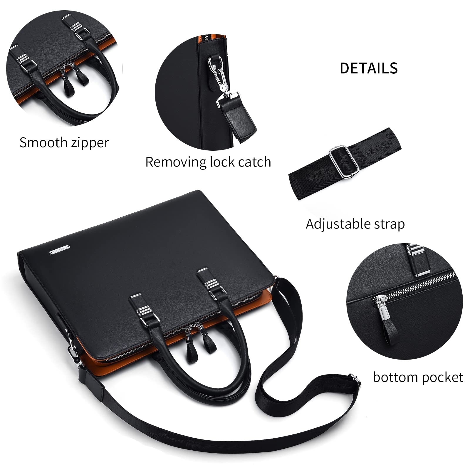FSD.WG]Business Bag Leather Briefcase Shoulder Laptop Business Bag for Men