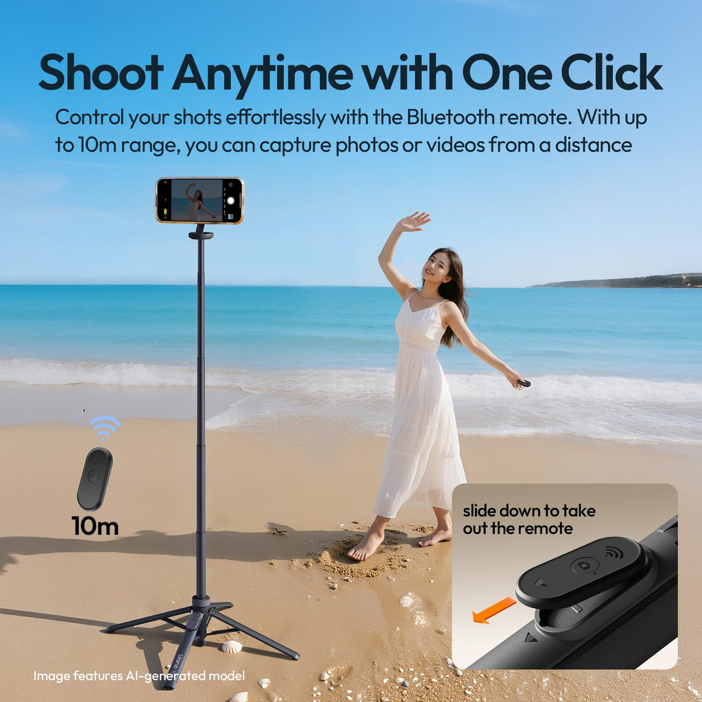 ULANZI MT85 60"Magnetic Phone Tripod for iPhone18Pro Auto Open Selfie Stick