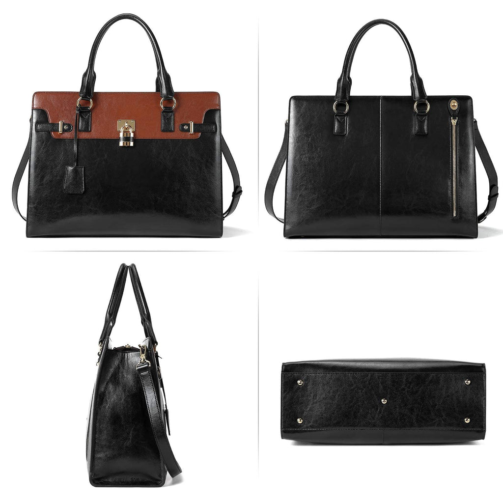 BOSTANTEN Briefcase for Women Laptop Bag for Women 15.6 Inch Computer Bag Leather Tote Designer Work Purse Stylish