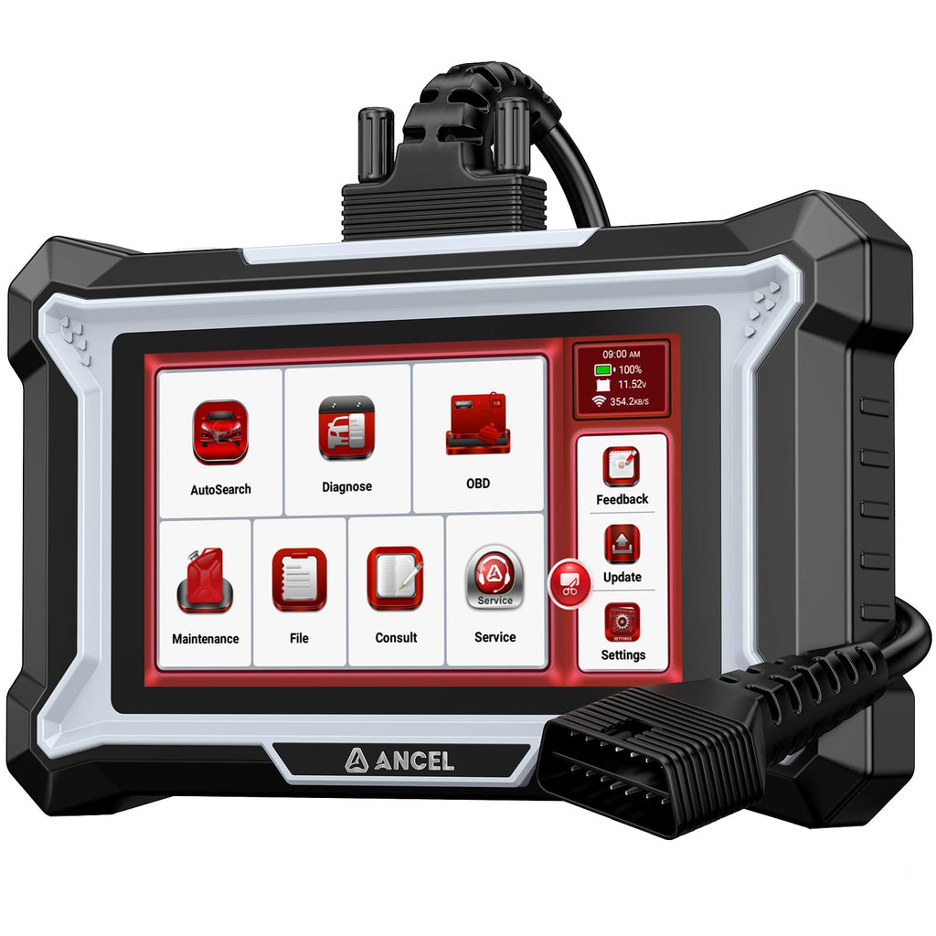 ANCEL DS100 OBD2 Scanner - ABS, SRS, Transmission & Check Engine Code Reader with 7 Reset, Oil/Brake/BMS/SAS/ETS Reset, ABS Auto Bleeding, Gear Learning, Lifetime Free Update, Online Customer Service