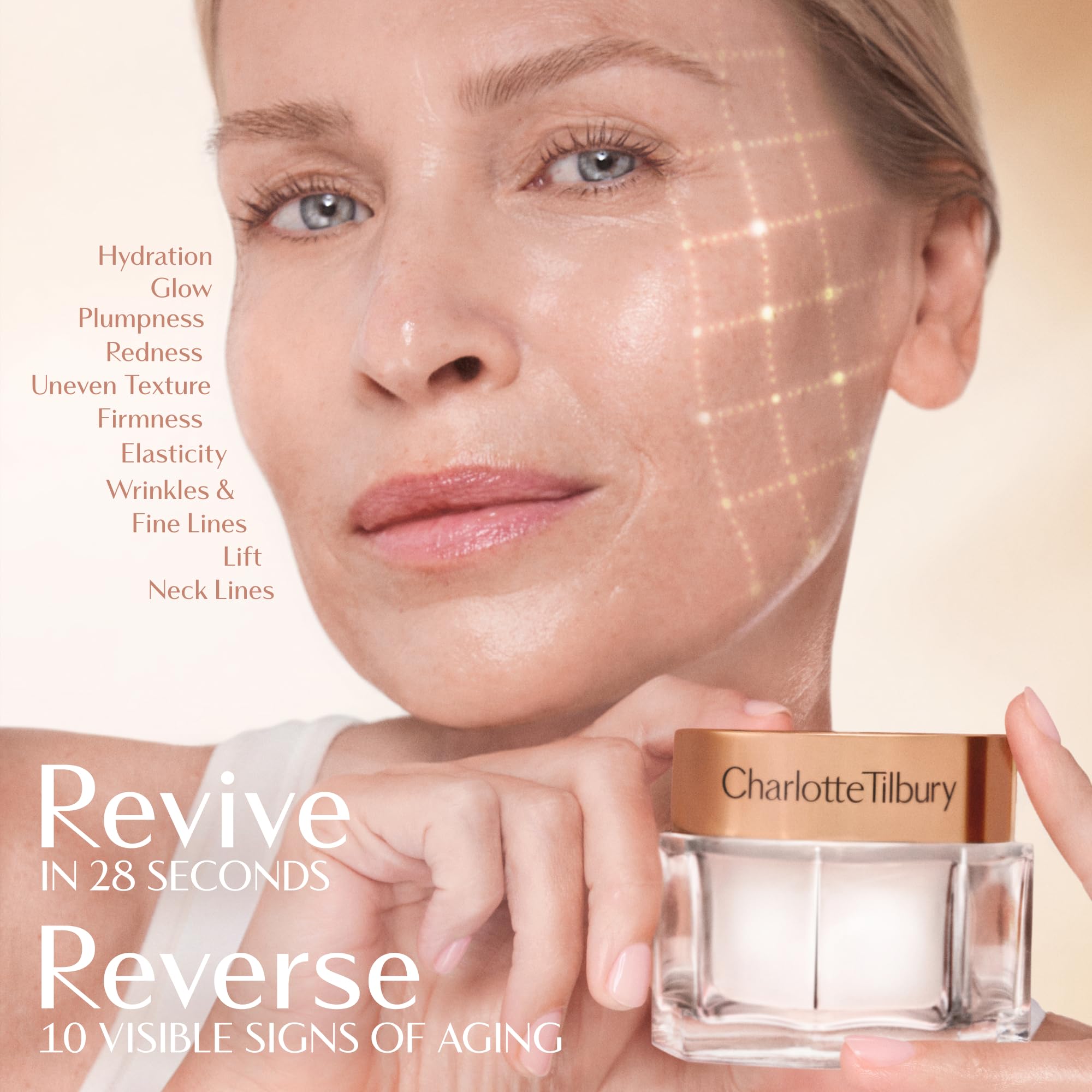 Charlotte Tilbury Magic Cream Daily Face Moisturizer & Primer – Hydrating & Firming with 100+ Peptides & Hyaluronic Acid | Clinically Proven to Boost Skin Barrier (0.5 fl. oz.)