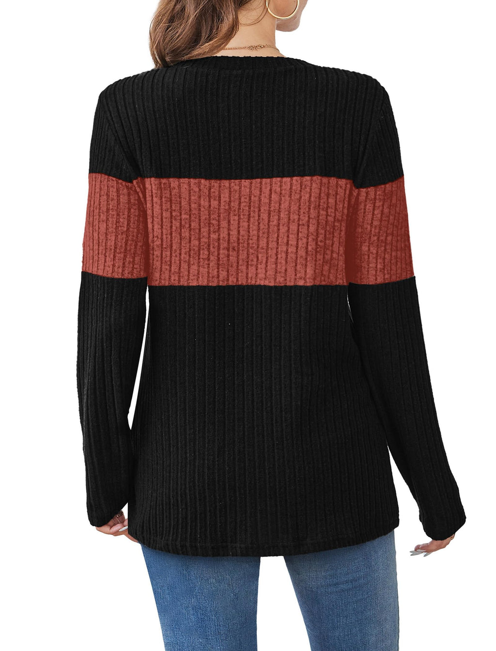 WIHOLL Fall Outfits for Women 2026 Dressy Casual Sweaters Trendy Long Sleeve Shirts Fall Clothes Old Money Winter Tops Cute Caramel L
