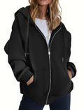 Zeagoo Hoodies Hoodie Sweatshirt Women Hoodies 2025 Fleece Jacket Women Oversized Sweatshirt Hoodies Black