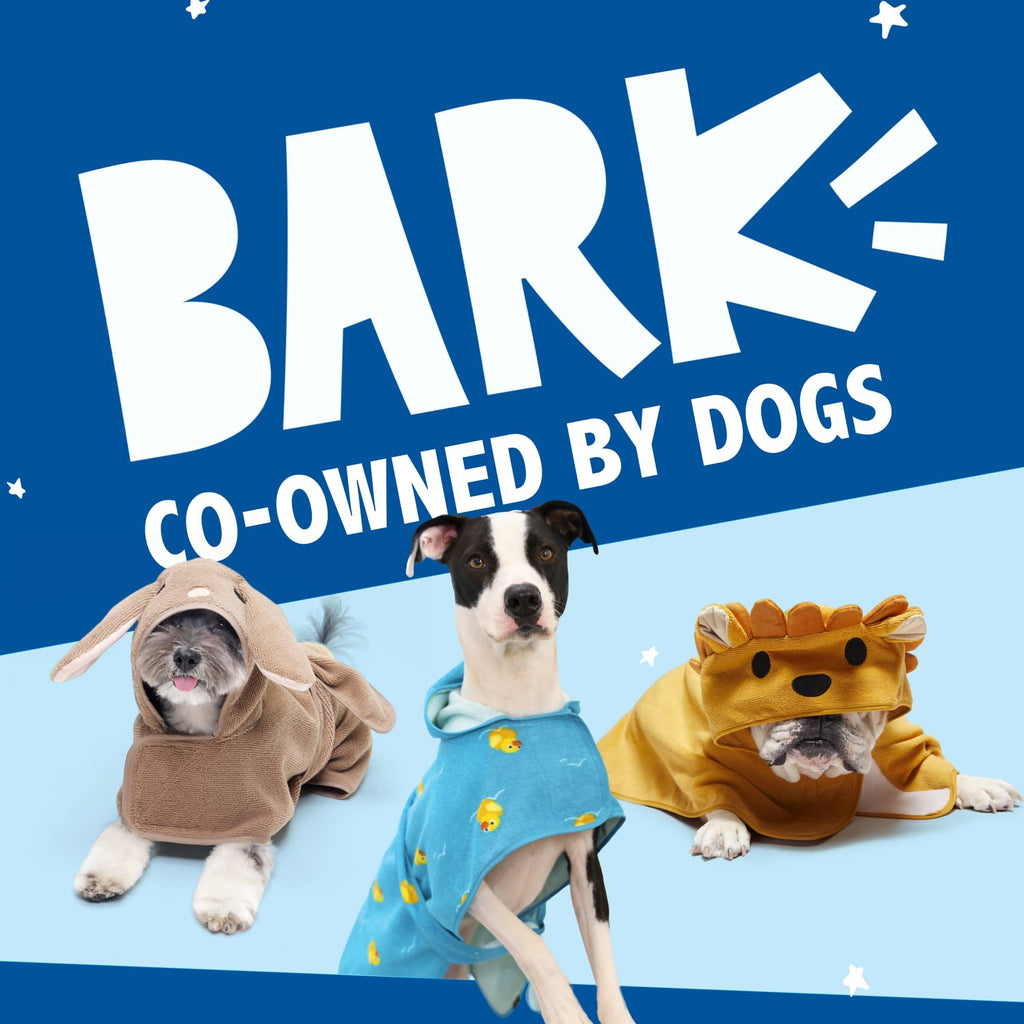 Barkbox Dog Bathrobe Fast Drying with Hook and Loop Closure & Wrap Tie Snuggle, Cute Dogs Clothes, Easy to Clean, Machine Washable, Dog Coats and Tumble Dry Low - Bunny, Small