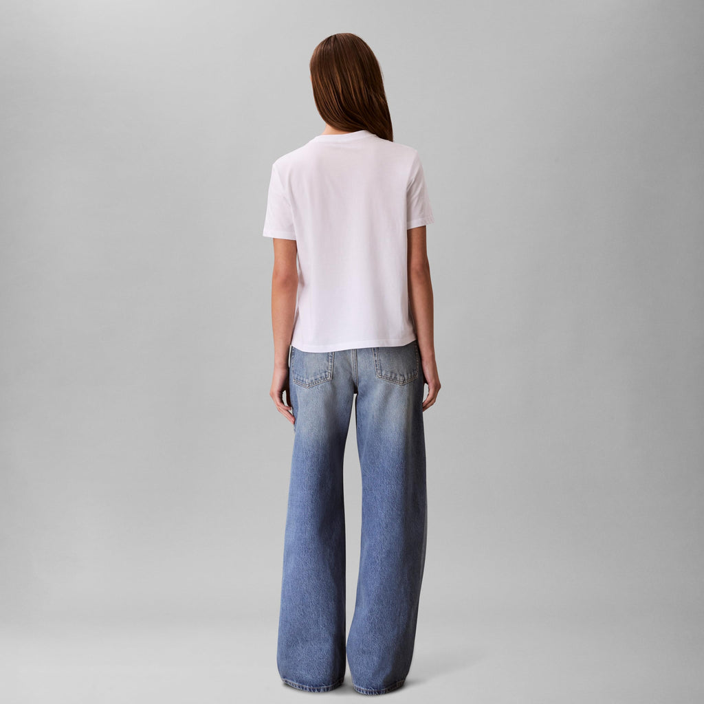 Calvin Klein Women's Monogram Logo Crewneck T-Shirt Brilliant White