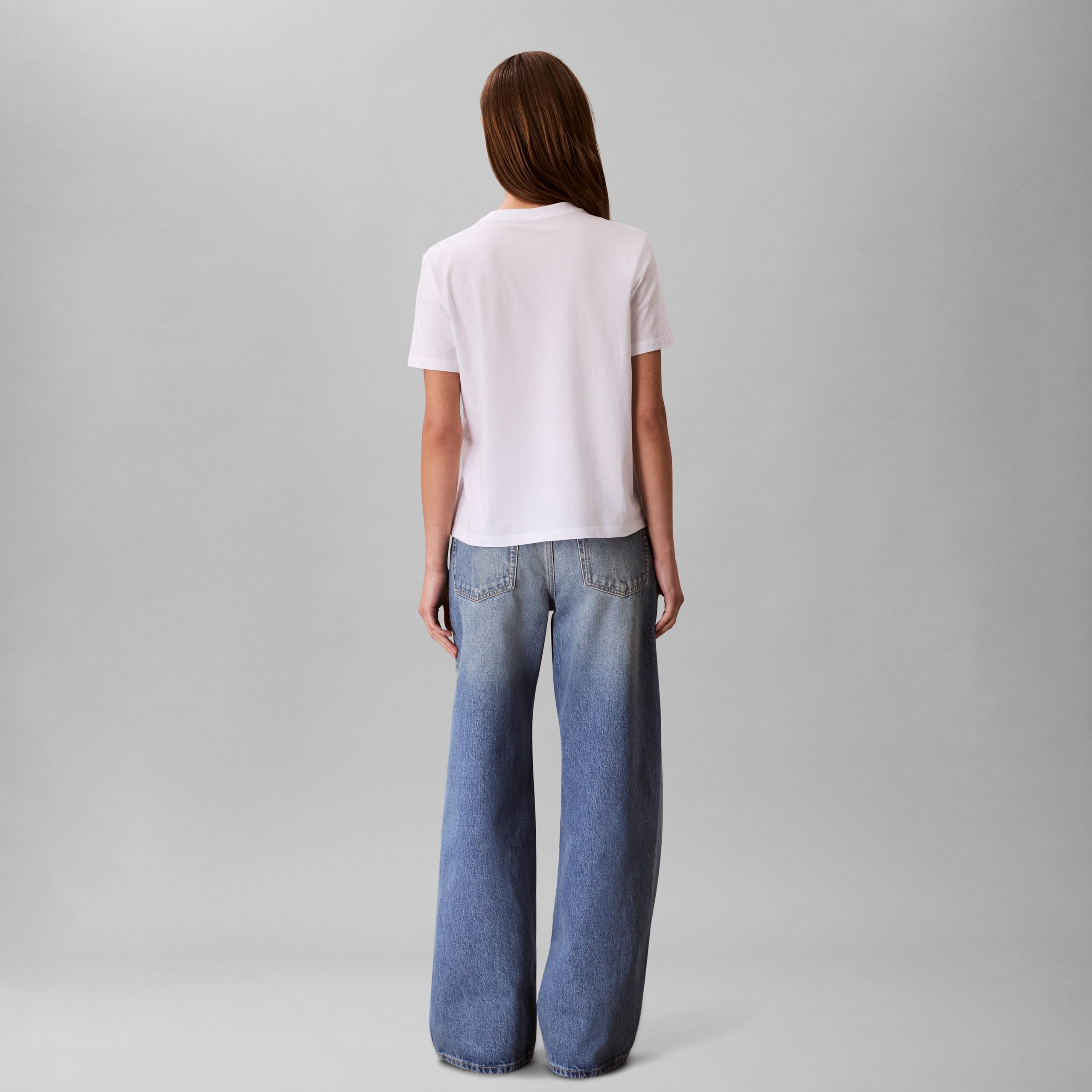 Calvin Klein Women's Monogram Logo Crewneck T-Shirt Brilliant White