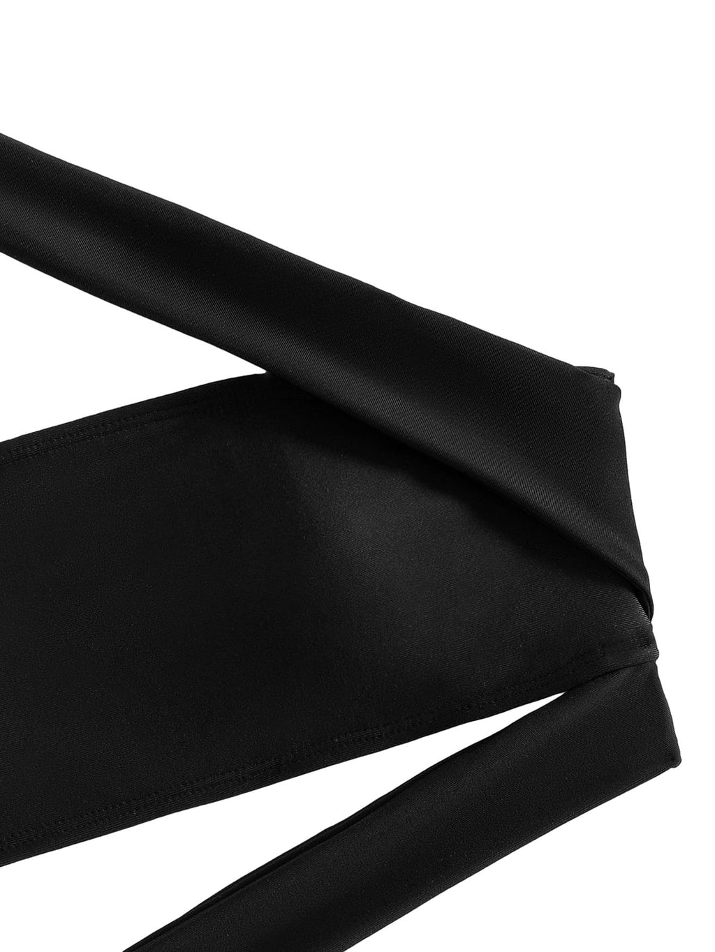 Lilosy Sexy Cutout Tube One Shoulder Swimsuit High Waist Piece Cheekly Bikini Brazilian Women Bandeau Bathing Suit Black X-Small