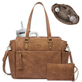 LOVEVOOK Laptop Tote Bag for Women 15.6 Inch Vintage Work Bag with Large Cup Holder, Waterproof Computer Teacher Bag