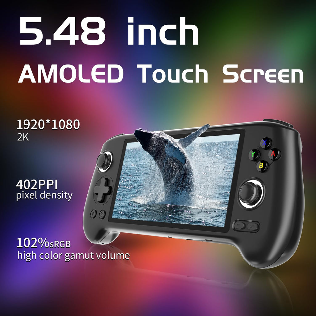 RG556 Retro Handheld Game Android 13,rg 556 Handheld Game with 5.48 inch Touch OLED Screen,RG556 Supports DP and WiFi Bluetooth has Hall Rocker Battery 5500mAh