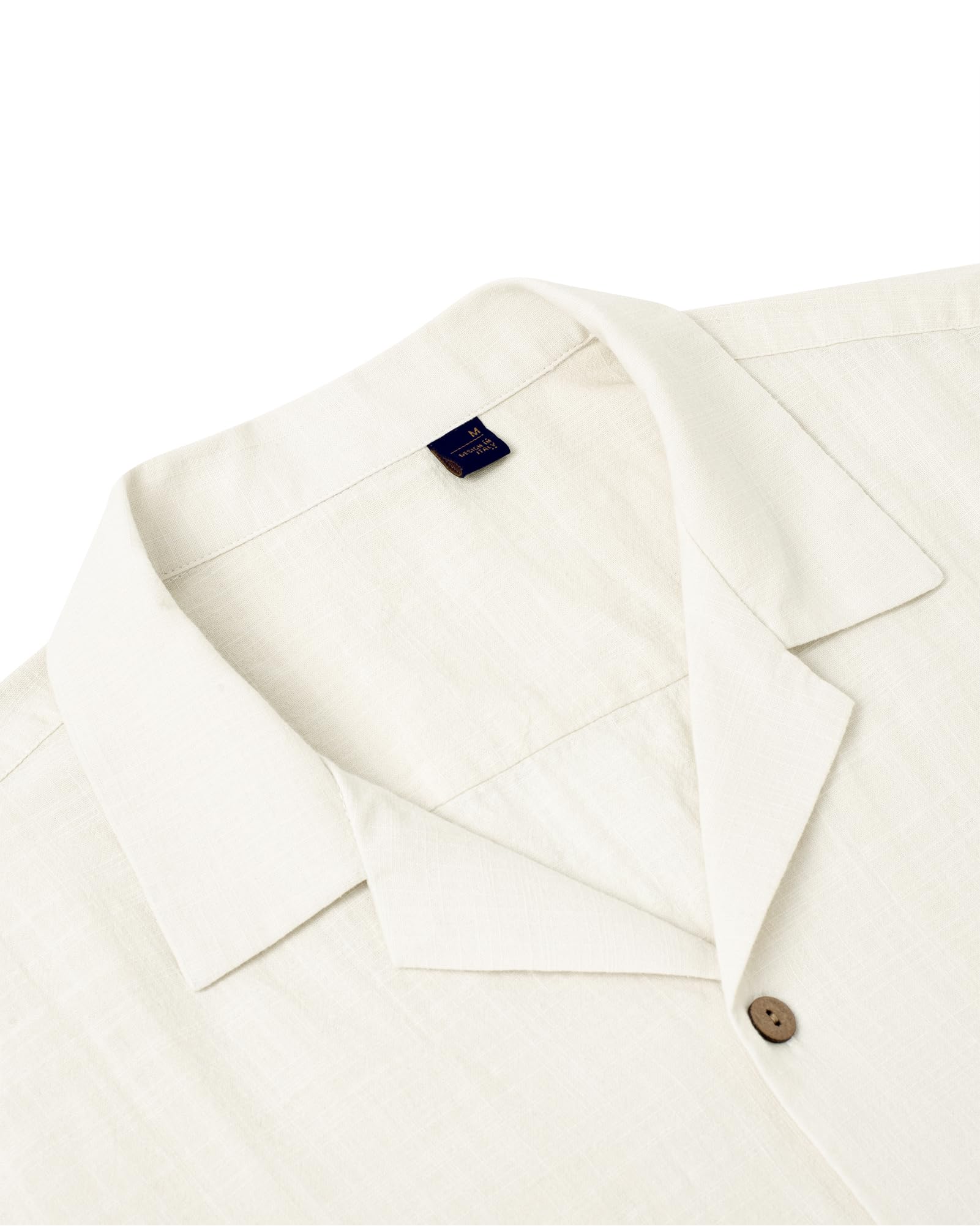 Alimens & Gentle Linen Shirts for Men Short Sleeve Button Down Shirts Cotton Summer Beach Cuban Shirts Vacation Hawaiian Shirts