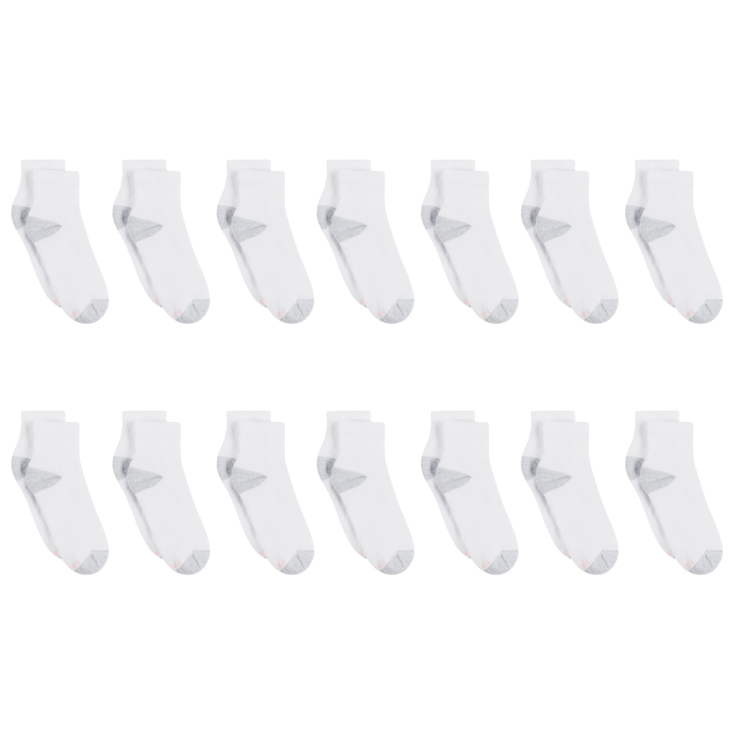 Hanes Womens Value Pack, Ankle Soft Moisture-wicking Socks, Available In 10 And 14-packs, White - 14 Pack, 5-9 US