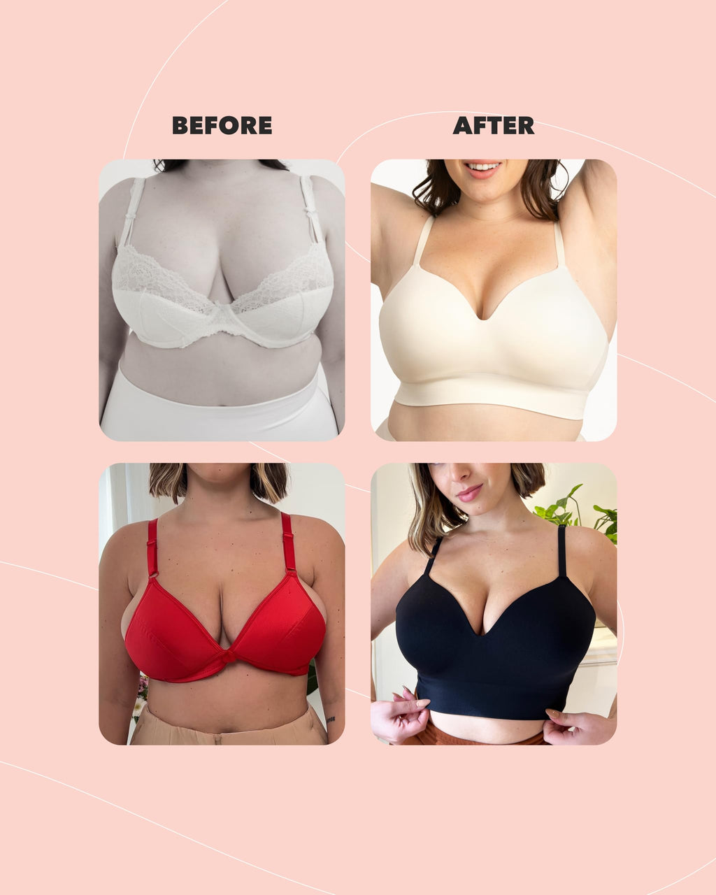 SHAPERMINT Bras for Women - Bralettes for Women with Support - from Small to Plus Size Lingerie Black, 3X-Large