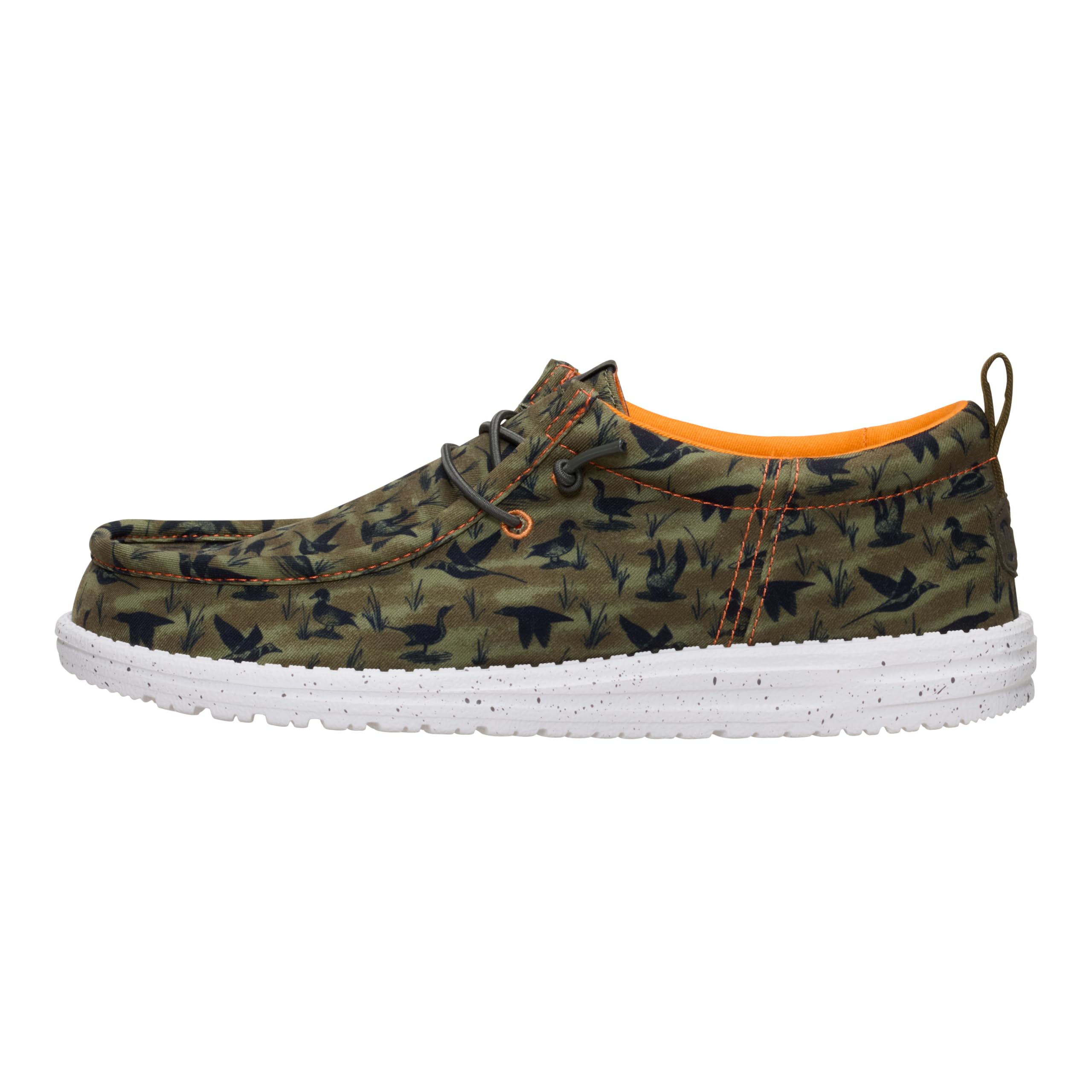 HEYDUDE Wally Funk Duck Print Dark Olive/Multi 11, Mens Shoes, Slip-on Loafers, Comfortable & Light-Weight