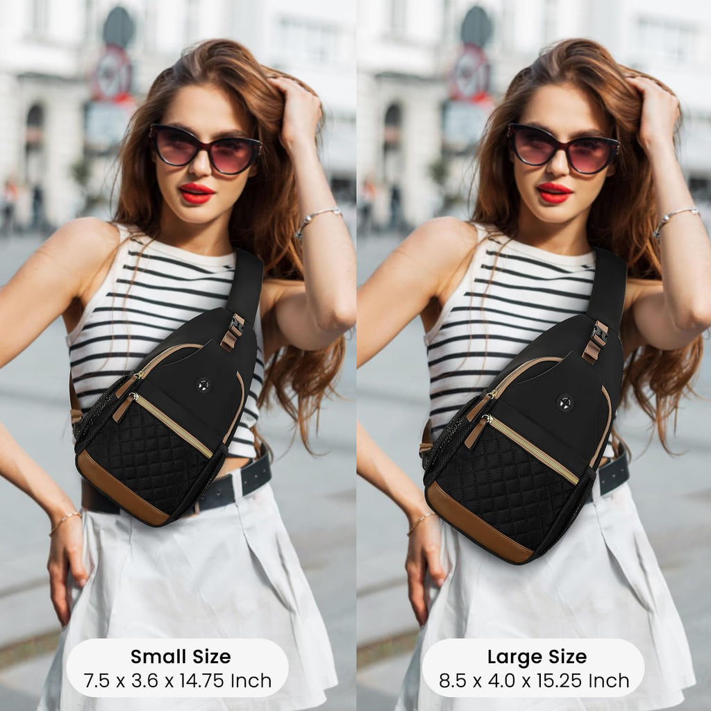 Vankor Small Crossbody Purses Bags for Women Men Travel, Chest Sling Bag Women Casual Cross Body Bag for Woman Sling Backpack Black