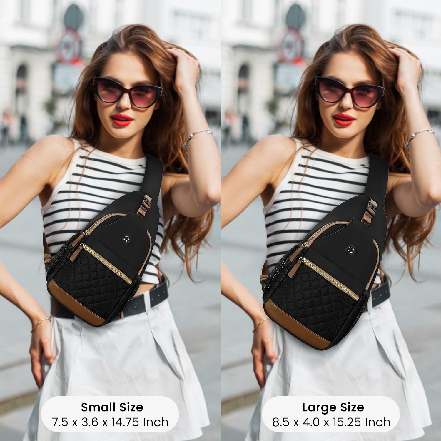 Vankor Small Crossbody Purses Bags for Women Men Travel, Chest Sling Bag Women Casual Cross Body Bag for Woman Sling Backpack Black