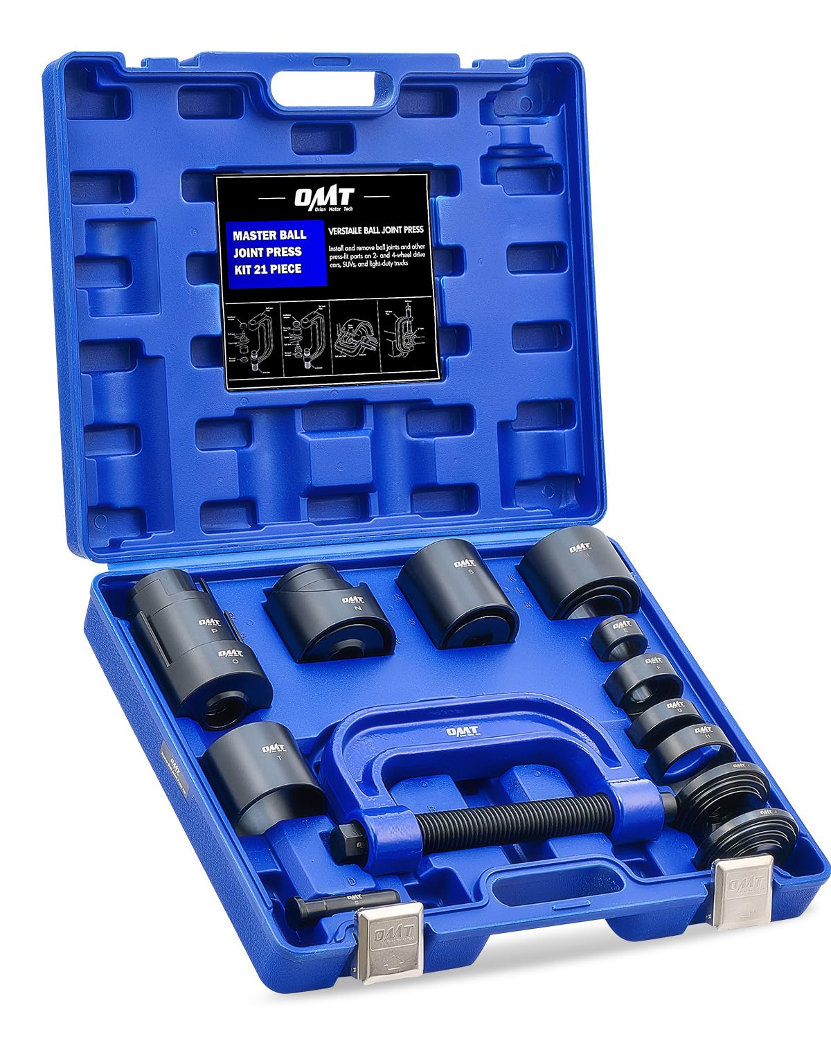 Orion Motor Tech Ball Joint Press Kit, 21-Piece Ball Joint Removal Tool for Installing and Removing Ball Joints, U Joints, and Anchor Pins, Heavy Duty Ball Joint Press Tool for 2WD and 4WD Vehicles