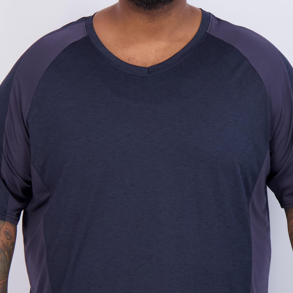 Real Essentials 3 Pack: Men's Big & Tall Short Sleeve V-Neck Athletic T-Shirt Dry-Fit Workout Shirts Moisture Wicking (3X-5X)- Set 4, 4XLT