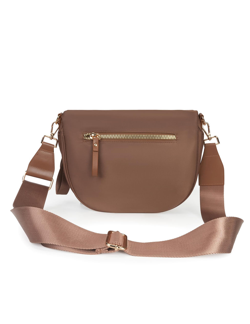 Spacious Nylon Crossbody Bag Bum Bag Handbags Wallets Purses Trendy Shoulder Bag for Women (brown)