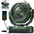 FRIZCOL 3-in-1 Camping Fan - Portable Fans Rechargeable - 24000mAh Battery Powered Fan with Light & Remote for Indoor, Outdoor, Tent, Travel, Fishing, Jobsite, Gifts for Men Dad Him - Green