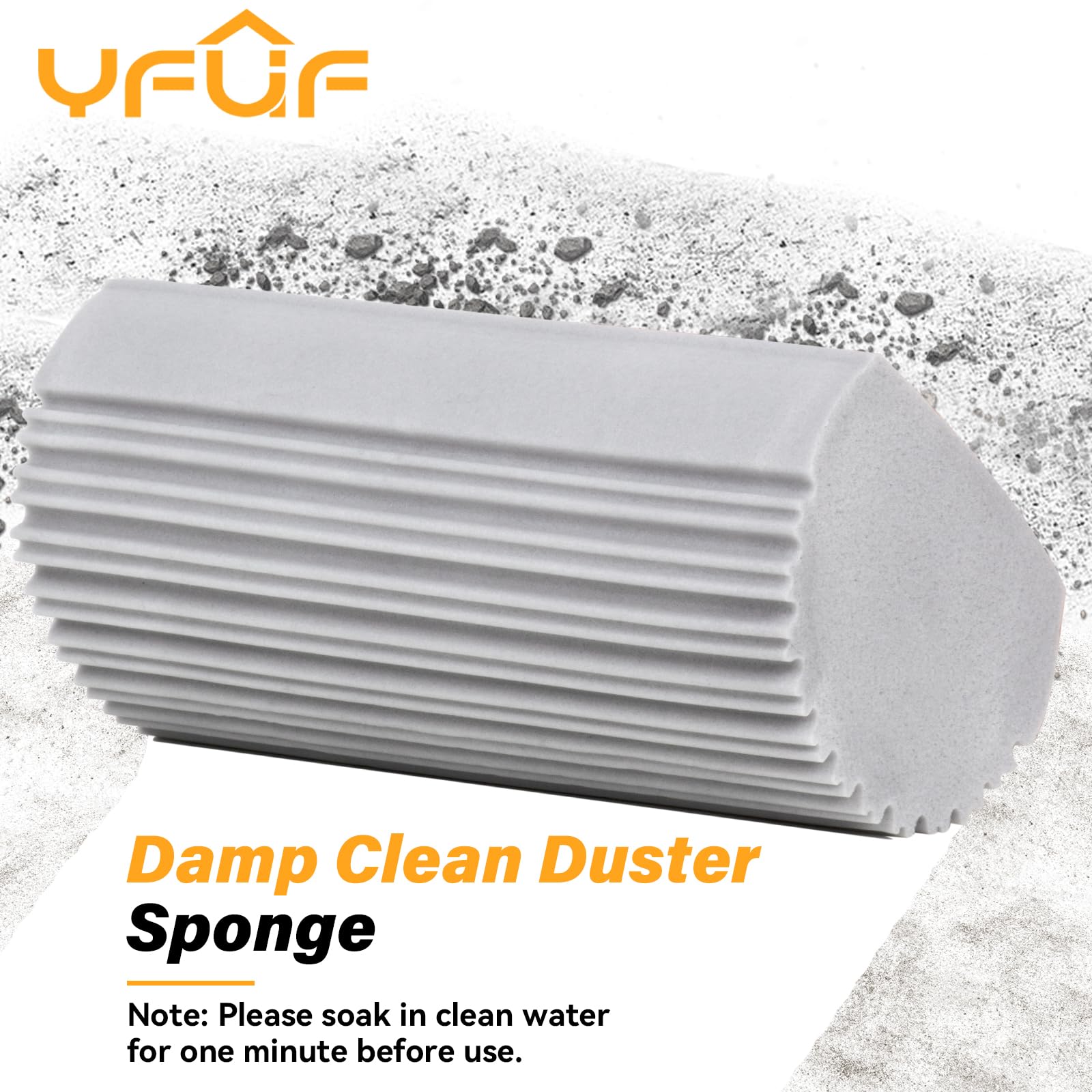 YFUIF 4 Pack Damp Clean Duster Sponge, Magic Sponge Eraser for Household Cleaning, Reusable Dusters Cleaning Supplies for Housekeeping, Dish, Blinds, Glass, Baseboards,Window Track Grooves and Faucets
