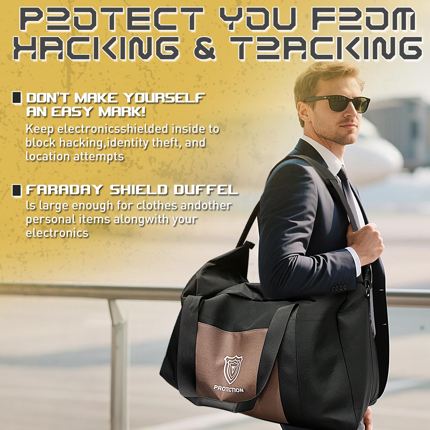 Faraday Duffel Bag Military-Grade RF Shielding for Large Electronics & Mobile Devices Travel Protection Signal Isolation Data Privacy