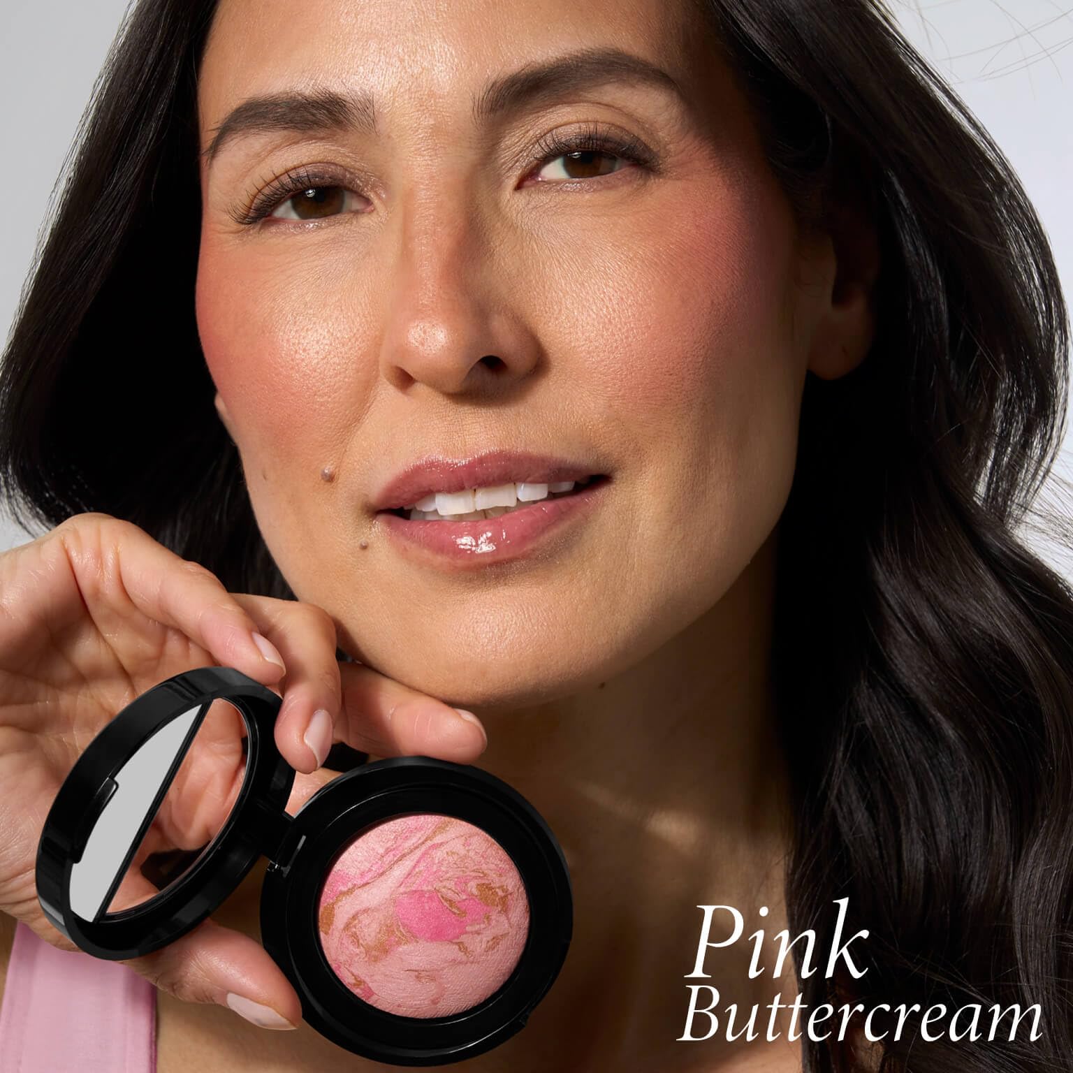 LAURA GELLER NEW YORK Baked Blush-n-Brighten Marbleized Blush for Cheeks - Pink Buttercream - Natural Finish - Buildable Color