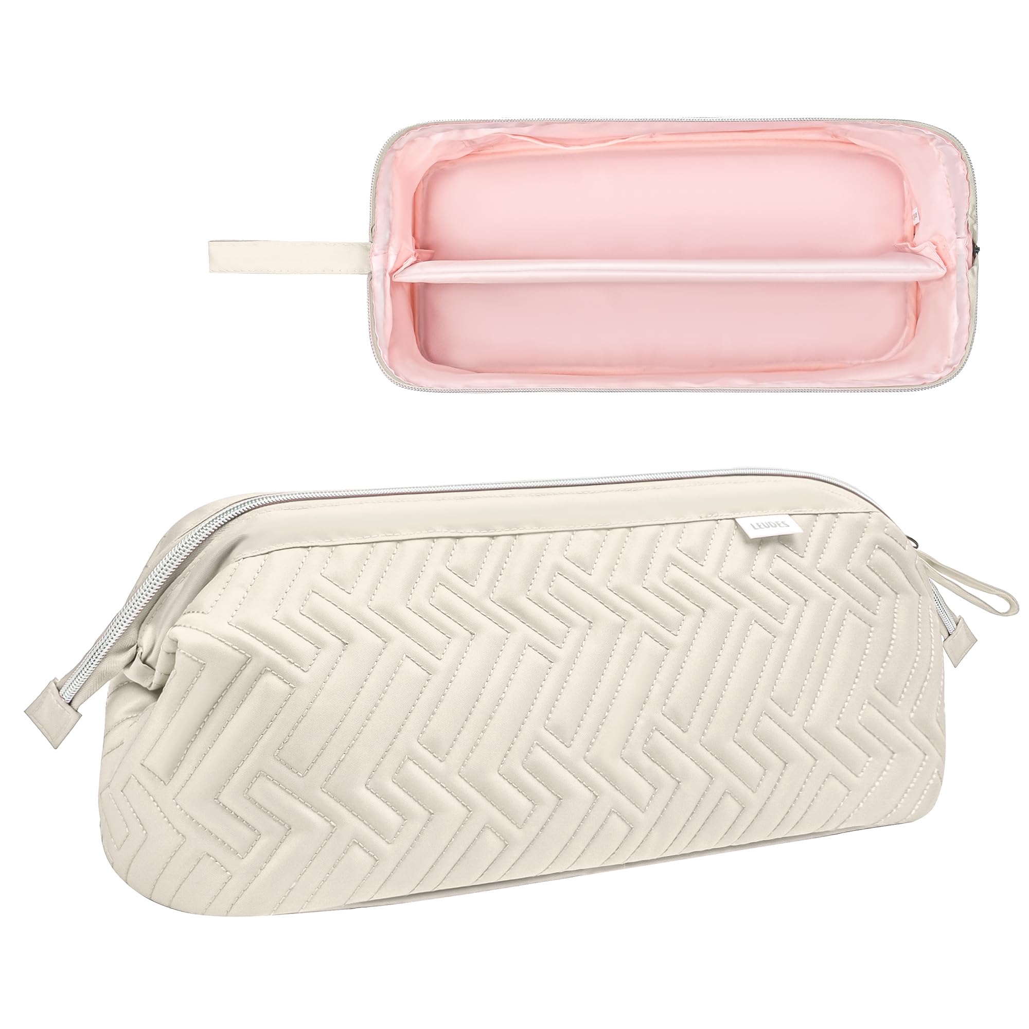 Leudes Hair Tools Travel Bag for Shark Flexstyle Carrying Case Portable Shark Hair Air Wrap Dryer Case Waterproof Dustproof Flat Curling Iron Travel Organizer (Beige)