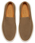 Journey West Men's Comfort Casual Slip-on Suede Leather Loafers Shoes for Men Beige US 7.5