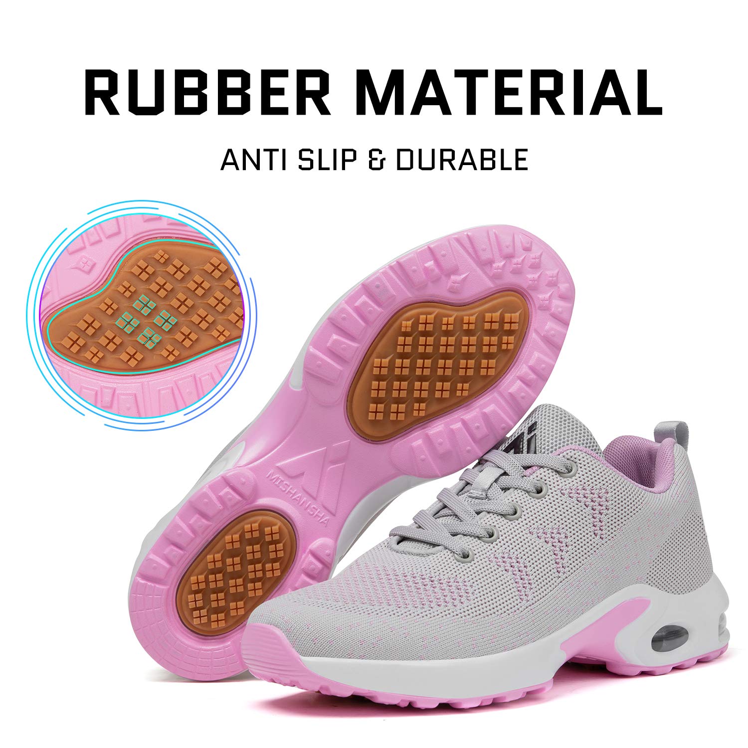 Mishansha Women's Slip On Walking Tennis Shoes Lightweight Gym Jogging Athletic Sports Running Sneakers Anti-Slip Casual Arch Support Shoes 6 Grey