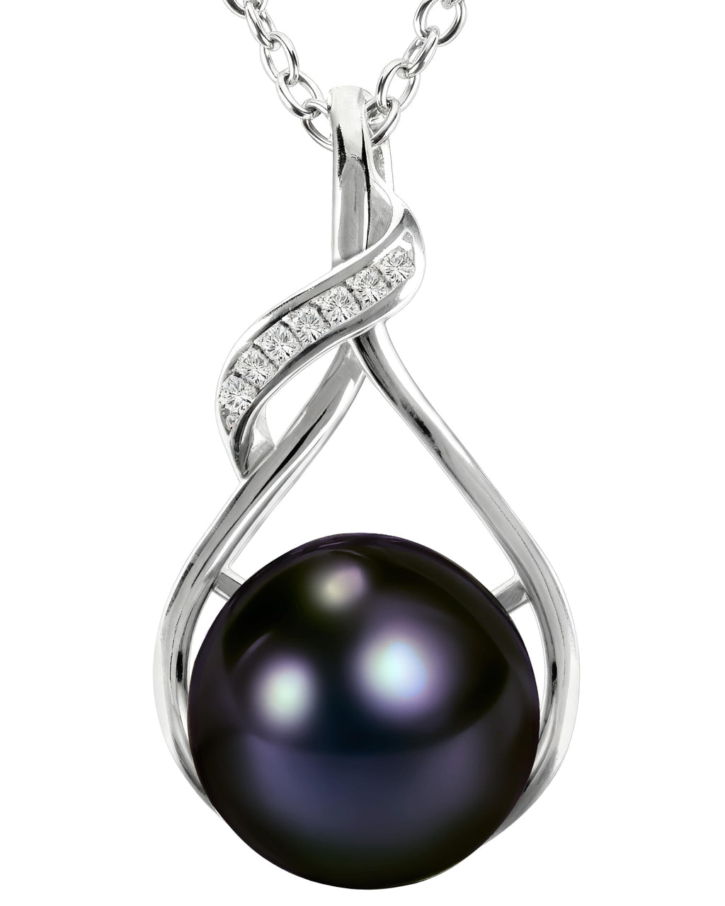 PEARLURA AAA+ 9mm Natural Black pearl necklace for women - Real pearls necklace - Wedding anniversary's gift for wife - ( 925 sterling Silver) cultured necklaces for women - black pearls necklace - christmas gifts for wife - pearl pendant