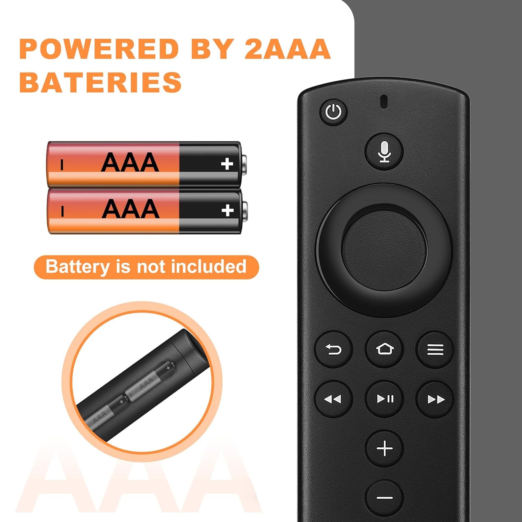 Replacement Voice Remote Control fit for Fire Smart TV Stick,TVs 4K,TV Cube(1st Ge/2nd Gen),Smart TVs(3rd Gen),Not for Samsung/Roku TV