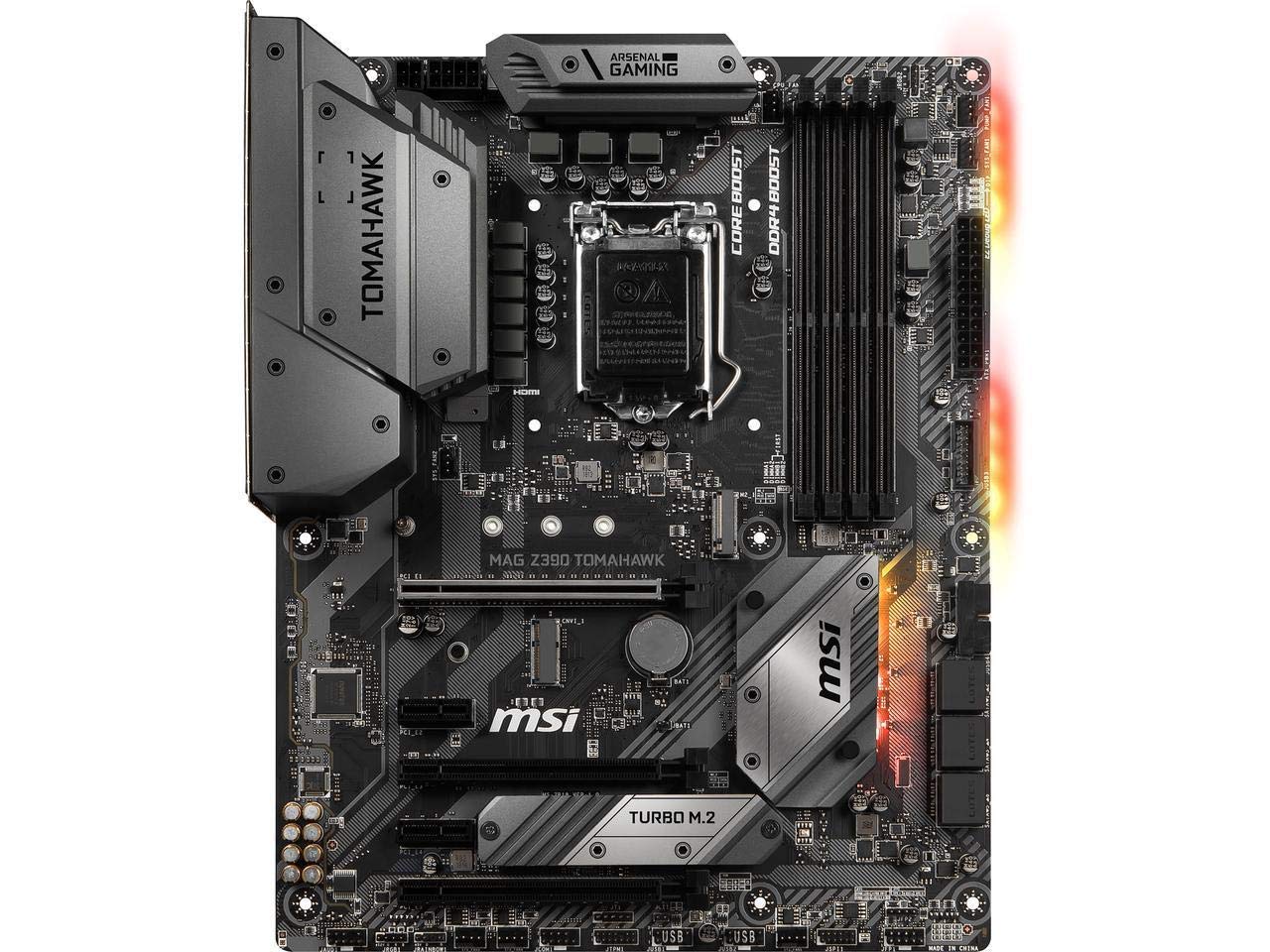 MSI MAG Z390 Tomahawk LGA1151 (Intel 8th and 9th Gen) M.2 USB 3.1 Gen 2 DDR4 HDMI DP CFX Dual Gigabit LAN ATX Z390 Gaming Motherboard