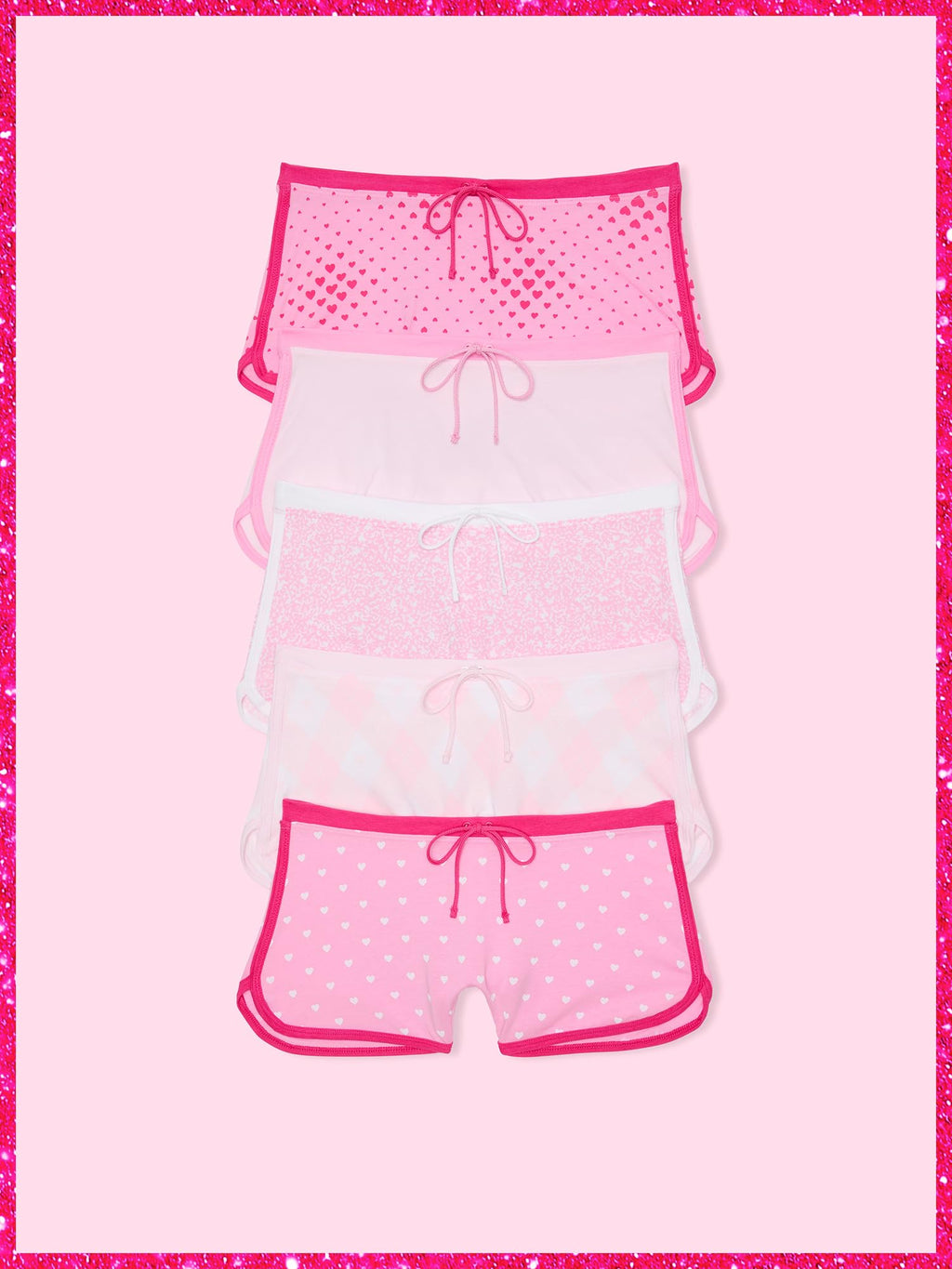 Victoria's Secret PINK | Elle 5-Pack Cotton Dorm Boyshort Panties, Elle Pink Pack, M