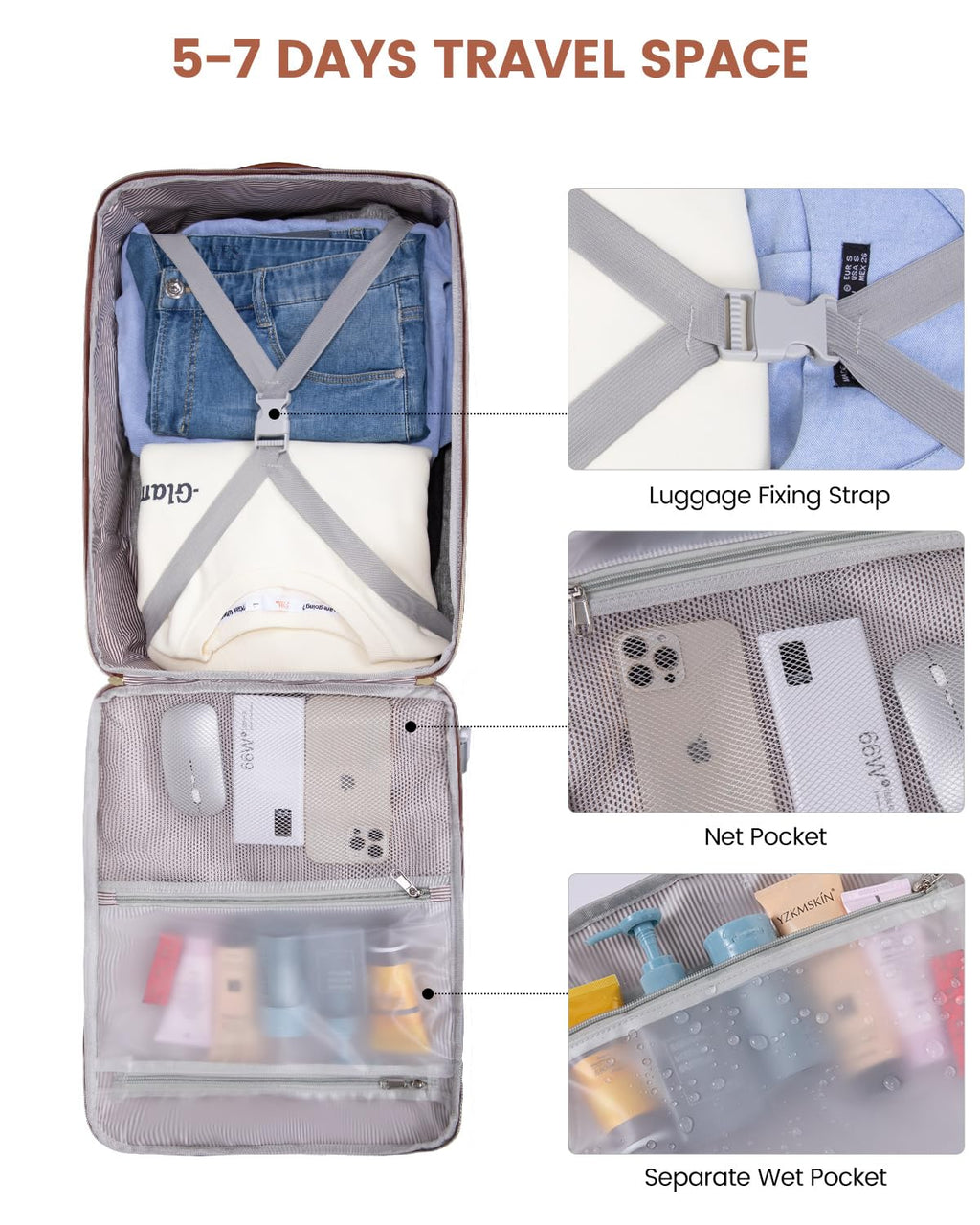 LOVEVOOK 50L Travel Backpack for Women & Men, Airline Approved Carry On Luggage with 3 Packing Cubes, TSA Overnight Bags, Waterproof Personal Item Bag, Weekender Essentials Backpacks fits 17" Laptop
