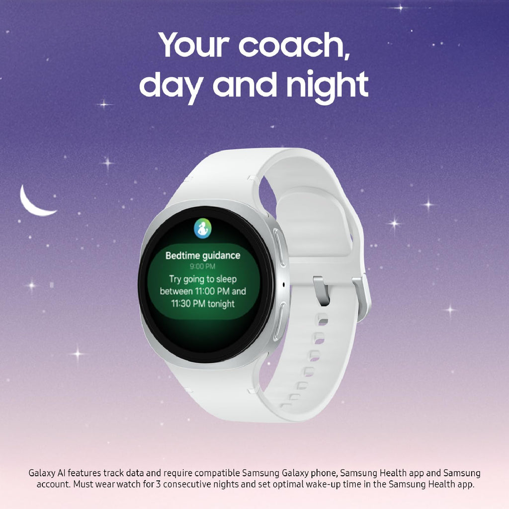 Samsung Galaxy Watch 8 (2025) 44mm Bluetooth Smartwatch, Cushion Design, Fitness Tracker, Sleep Coaching, Running Coach, Energy Score, Heart Rate Tracking, Silver [US Version, 2 Yr Warranty]