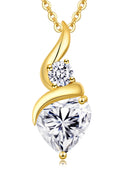 ANDSO Moissanite Necklaces for Women, 925 Sterling Silver Birthday Ideal Jewelry Gifts for Wife Girfriend Her (18K Gold-2 Carat)