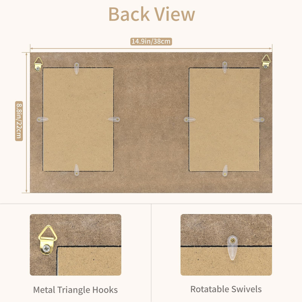 DIY Anniversary Wooden Picture Frame — Then and Now Commemorative Gift Features Changable Wooden Month and Number Plates Wedding Anniversary Frame Retro Vintage Photo Frame Holds Two 4x6-inch photos