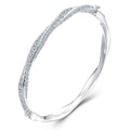 Lab-Grown Moissanite Bangle Bracelets for Women, 2.5/4.4/5.4CT Luxury Anniversary Wedding Bridal Gift for Wife 18K White Gold Plated S925 Sterling Silver Birthday Jewelry, Ladie Bangle Tennis Bracelt ﻿